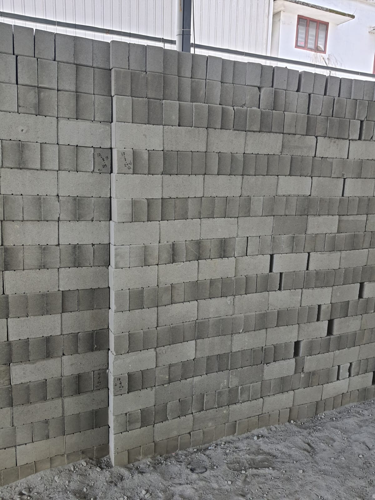 Close view of fly ash bricks